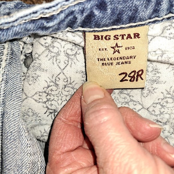 💥 Big Star Sweet Ultra-Low Rise Embroidered Flap Pocket Jeans 28R - Picture 15 of 16